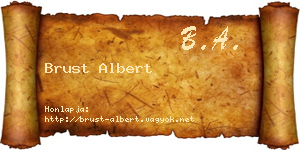 Brust Albert névjegykártya