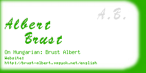 albert brust business card